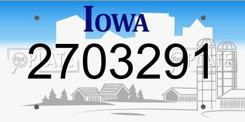 2703291 Iowa License Plate