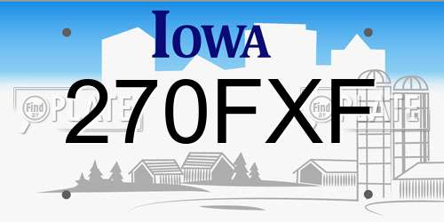 270FXF Iowa License Plate