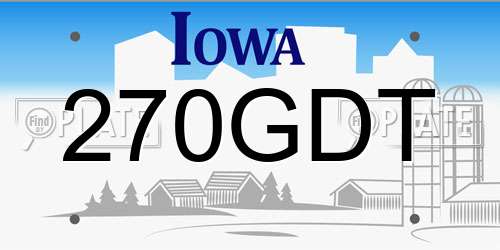 270GDT Iowa License Plate