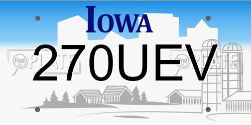 270UEV Iowa License Plate