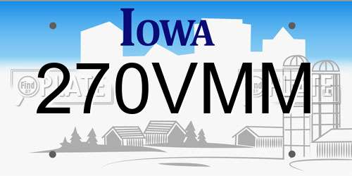 270VMM Iowa License Plate