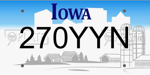 270YYN Iowa License Plate