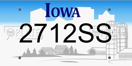 2712SS Iowa License Plate