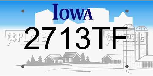 2713TF Iowa License Plate
