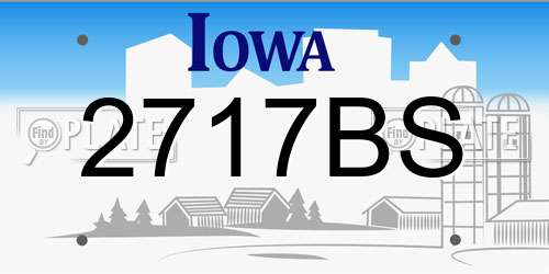 2717BS Iowa License Plate