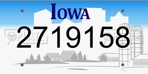 2719158 Iowa License Plate