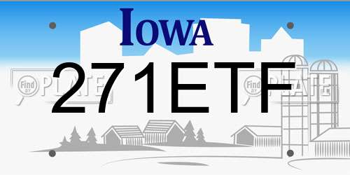 271ETF Iowa License Plate