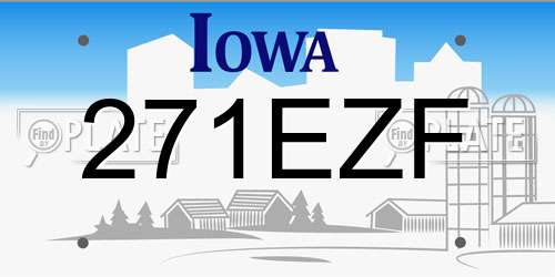 271EZF Iowa License Plate