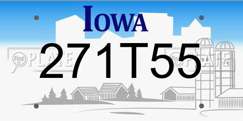 271T55 Iowa License Plate