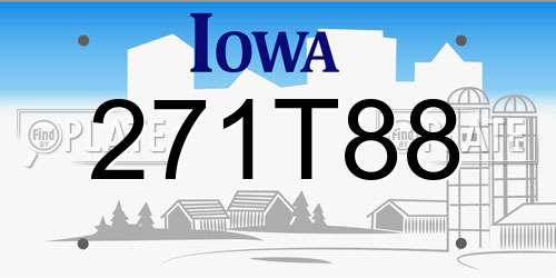 271T88 Iowa License Plate