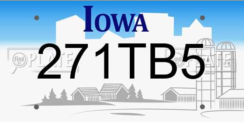 271TB5 Iowa License Plate