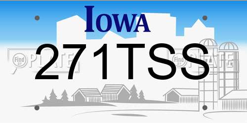 271TSS Iowa License Plate