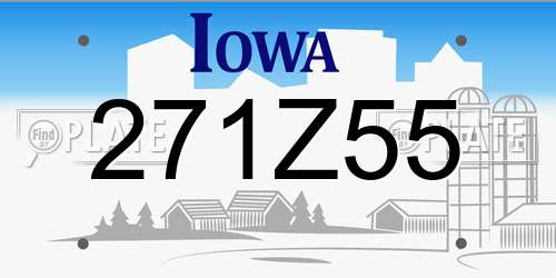 271Z55 Iowa License Plate