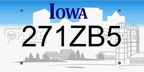 271ZB5 Iowa License Plate