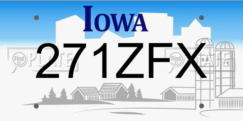 271ZFX Iowa License Plate