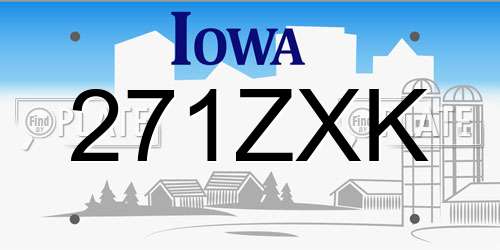 271ZXK Iowa License Plate