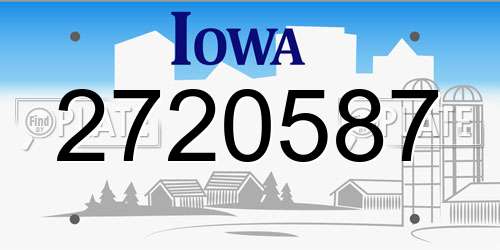 2720587 Iowa License Plate