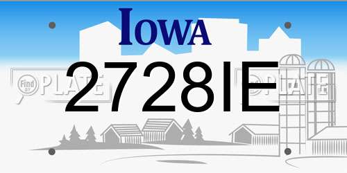 2728IE Iowa License Plate