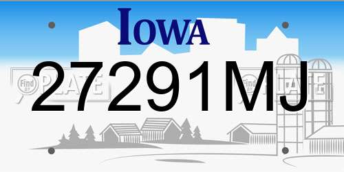 27291MJ Iowa License Plate