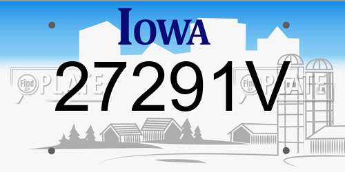27291V Iowa License Plate