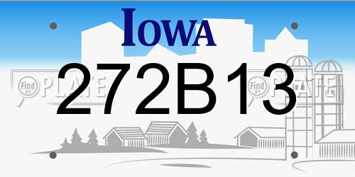 272B13 Iowa License Plate