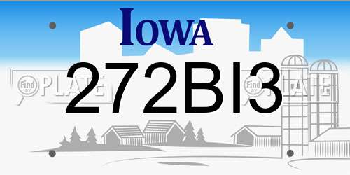 272BI3 Iowa License Plate