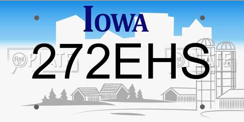 272EHS Iowa License Plate