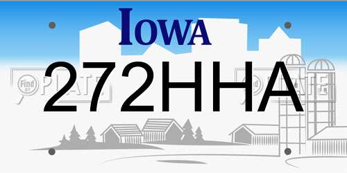 272HHA Iowa License Plate