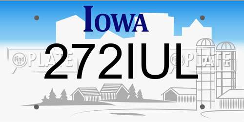 272IUL Iowa License Plate