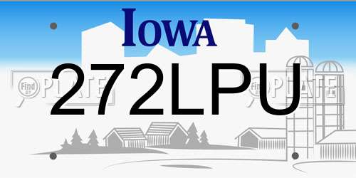 272LPU Iowa License Plate