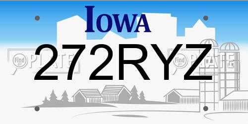 272RYZ Iowa License Plate