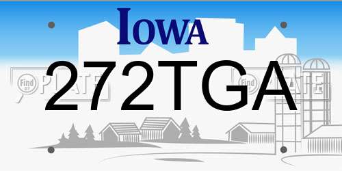 272TGA Iowa License Plate
