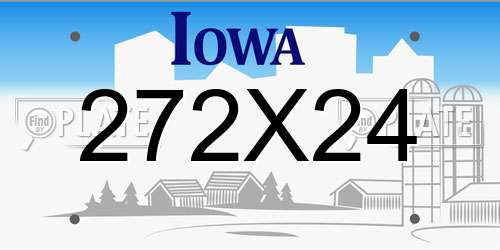 272X24 Iowa License Plate