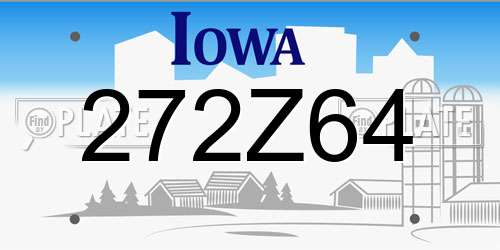 272Z64 Iowa License Plate