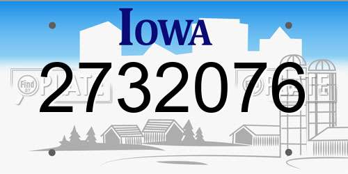 2732076 Iowa License Plate