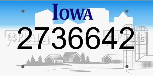 2736642 Iowa License Plate