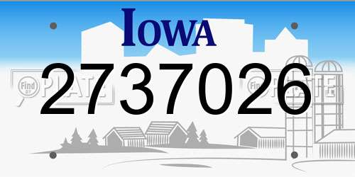 2737026 Iowa License Plate