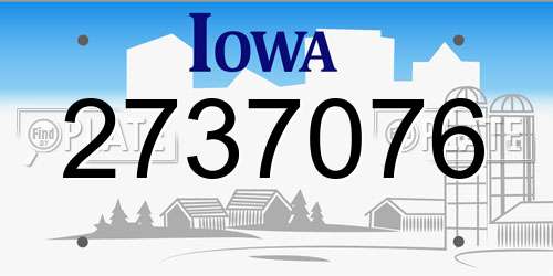 2737076 Iowa License Plate