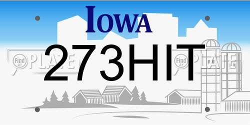 273HIT Iowa License Plate