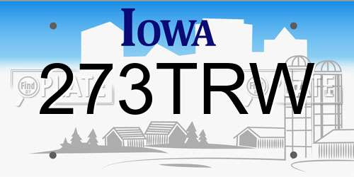 273TRW Iowa License Plate