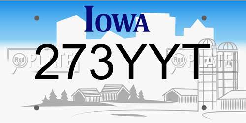 273YYT Iowa License Plate