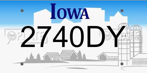 2740DY Iowa License Plate