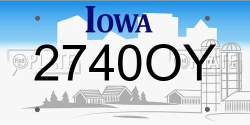 2740OY Iowa License Plate