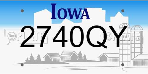 2740QY Iowa License Plate