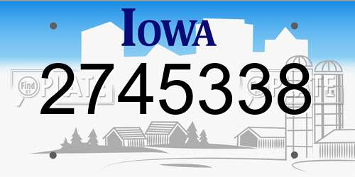 2745338 Iowa License Plate