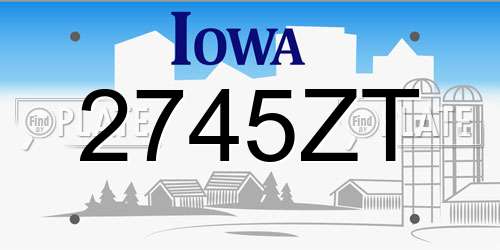 2745ZT Iowa License Plate