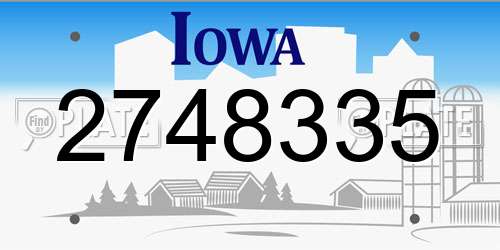 2748335 Iowa License Plate