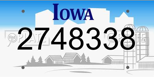 2748338 Iowa License Plate