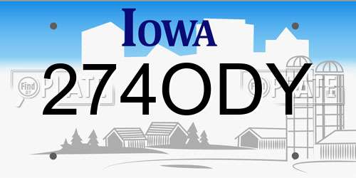 274ODY Iowa License Plate
