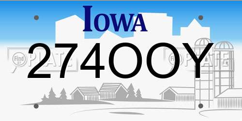274OOY Iowa License Plate